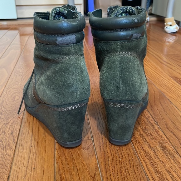 Suede Wedge Booties for sale! 💚✨ - Picture 4 of 7